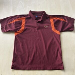Virginia Tech Hokies Polo Shirt Mens Large Red NCAA Football NCAA Apparel